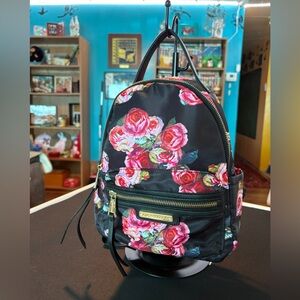 Juicy Couture Black and Pink Rose Backpack NWOT